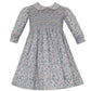Anavini Florence Pink/Blue Long Sleeve Floral Bishop