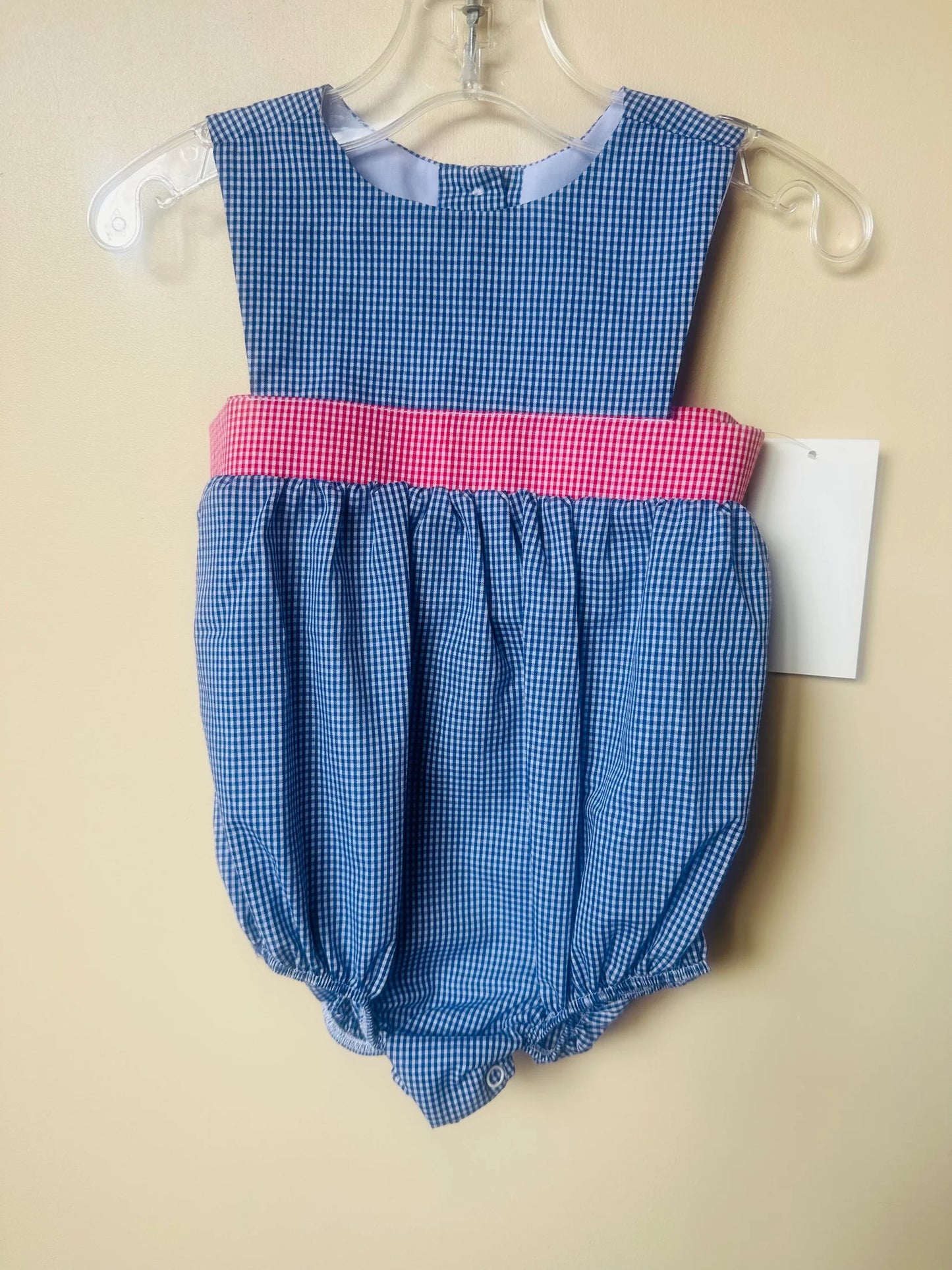 Baby Blessings Navy Gingham Theo Bubble