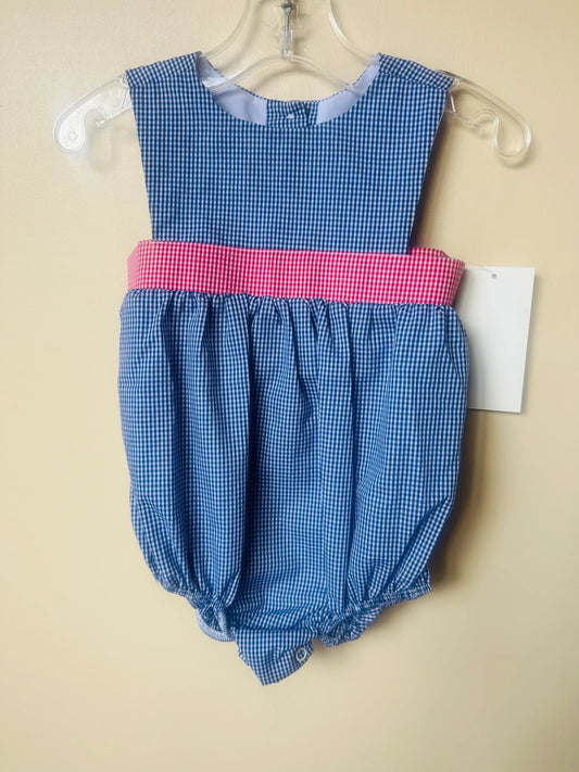 Baby Blessings Navy Gingham Theo Bubble
