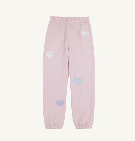 Beaufort Bonnet Gates Sweeney Sweatpants--Palm Beach Pink with Hearts