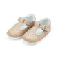 L'Amour Dottie Scalloped Perforated Mary Jane Latte Shoes
