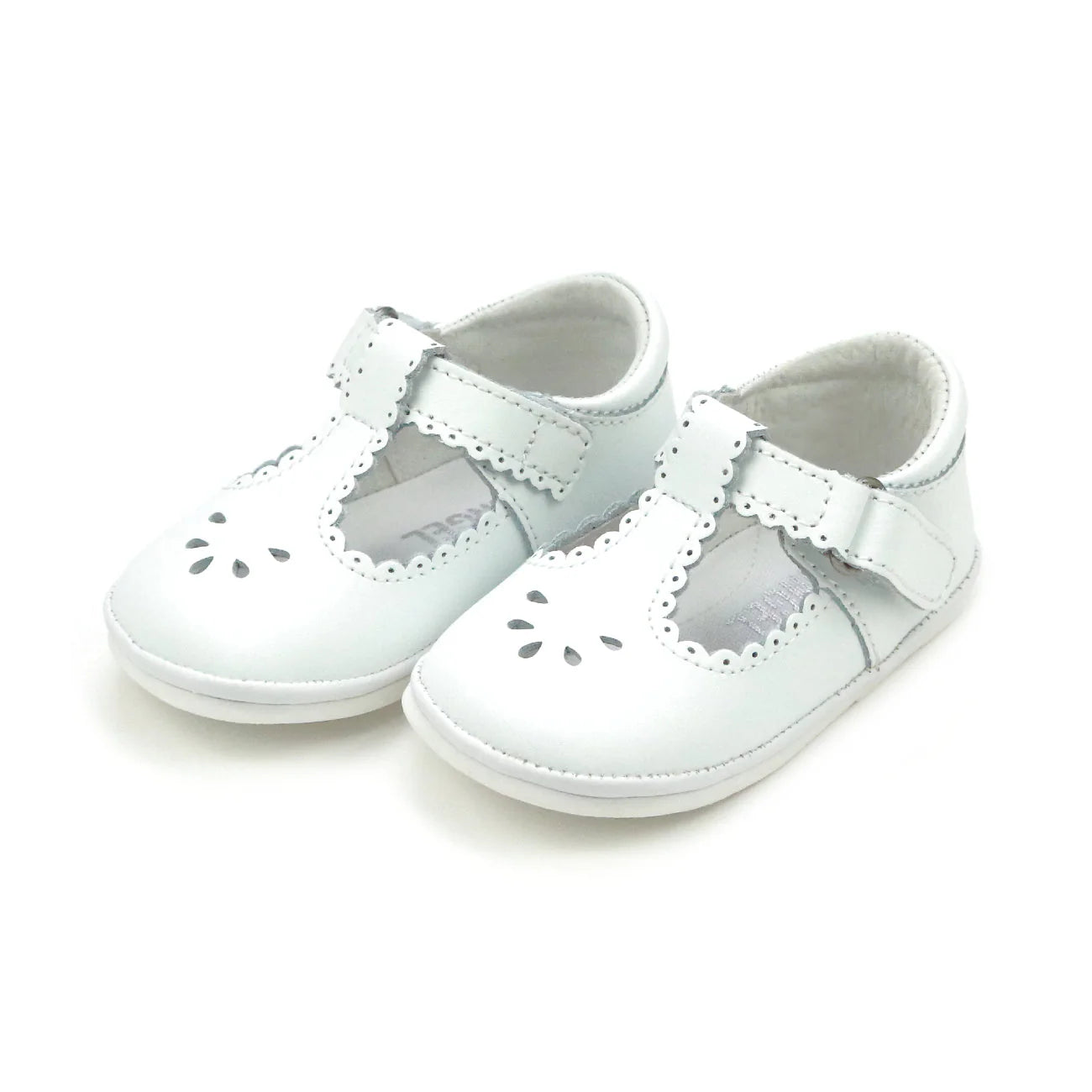 L'Amour Shoes Dottie Scalloped T-Strap Mary Jane (Baby)