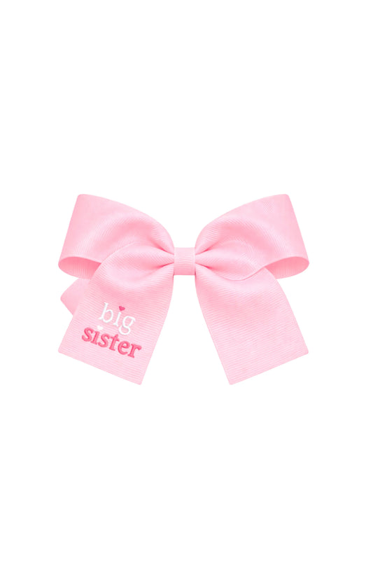 Bits and Bows Big Sister Hairbow--Pink