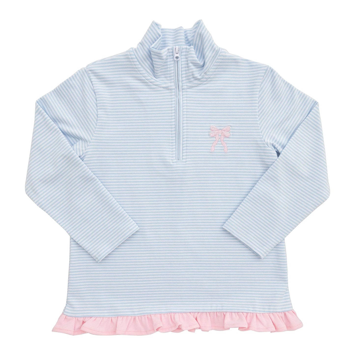 Itsy Bitsy 1/4 Zip Ruffle Pullover--Bow