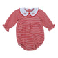 Itsy Bitsy Girl's Christmas Bow Bubble--Red Stripe