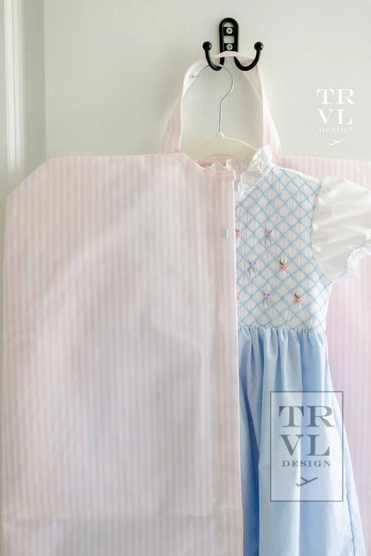 TRVL Design Garment Bag Pimlico Stripe Pink