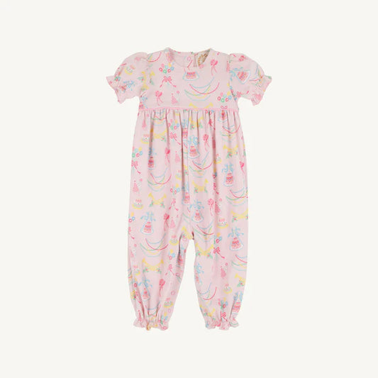 Beaufort Bonnet Golden Birthday Short Sleeve Britt Romper with Pier Party Pink