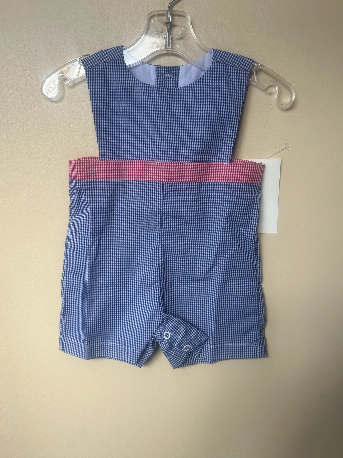 Baby Blessings Navy Gingham Theo Overall