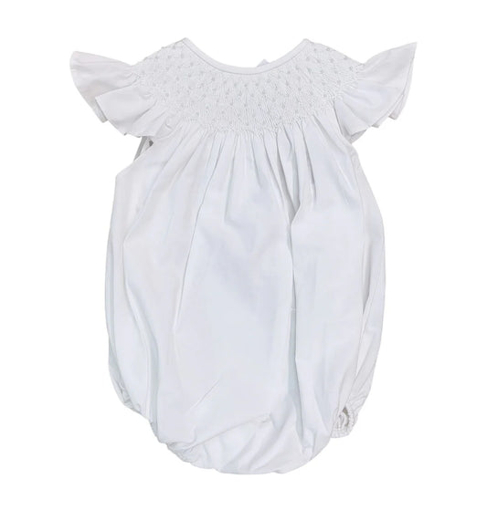 Sweet Dreams Catherine Pearl White Smocked Bubble