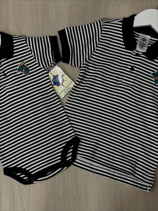Creative Knitwear Stripe Polo Bodysuit