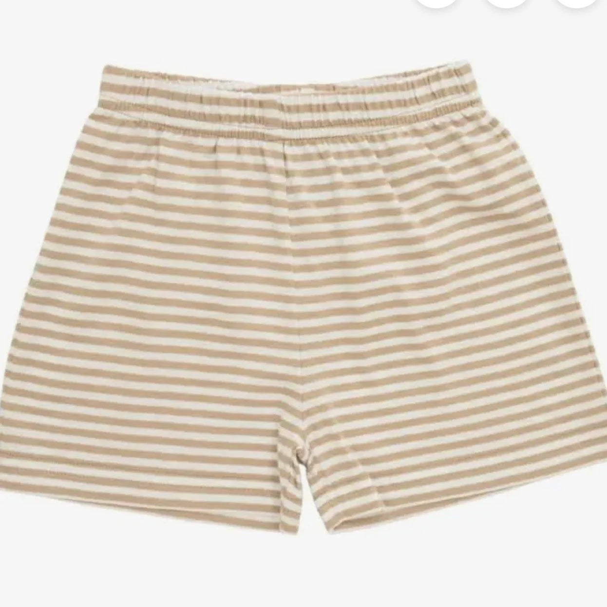 Itsy Bitsy Knit Shorts-Khaki Stripe