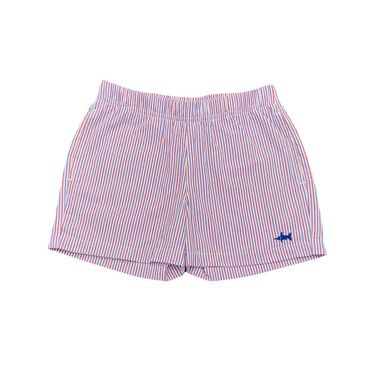 Saltwater Boys Company Naples Seersucker Shorts--Patriotic