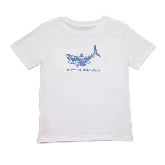 Saltwater Boys Company White Great White Short Sleeve Graphic T-Shirt