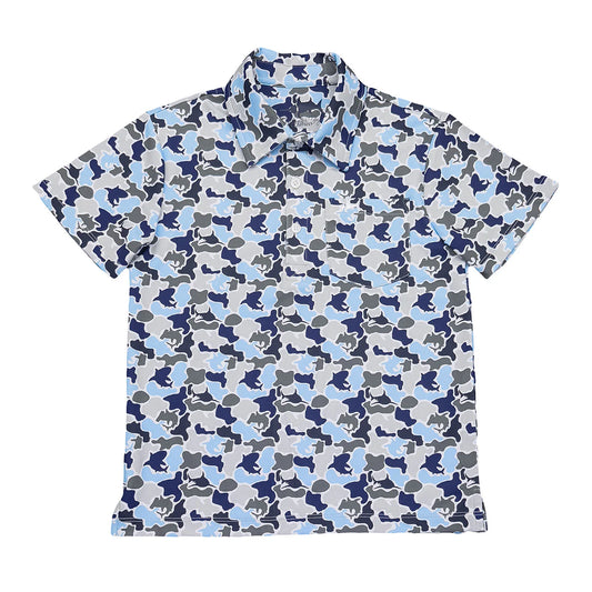 Saltwater Boys Company Camo Print Inshore Performance Short Sleeve Polo