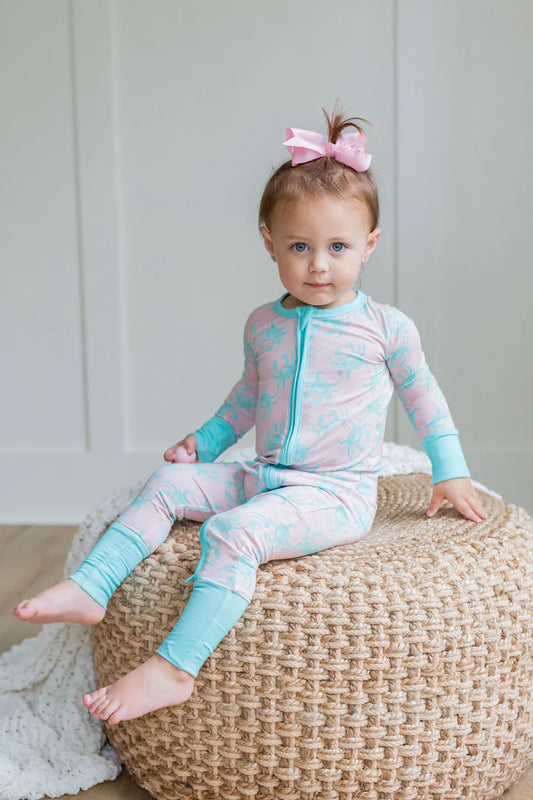 Sweet Bay Clothing Crab Zipper Onesie--Pink