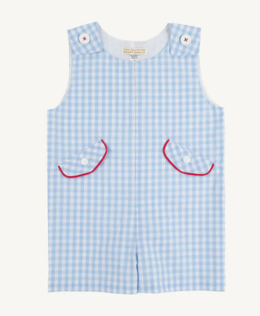 Beaufort Bonnet Prescott Pocket Jon Jon Beale Street Blue Gingham with Richmond Red