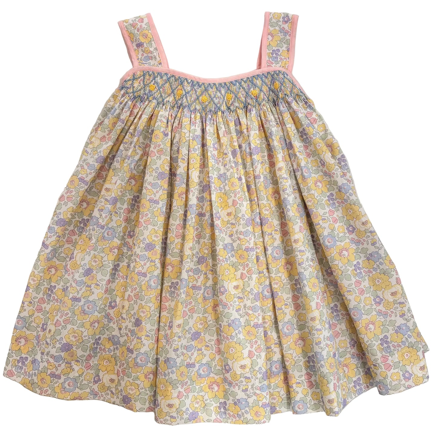 Lulu Bebe Florence Spring Floral Smocked Sleeveless Dress