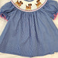 Anavini Puppies Royal blue gingham bishop with Insert Short Sleeve