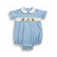 Petit Bebe Puppies Boys Light Blue Check Short Bubble