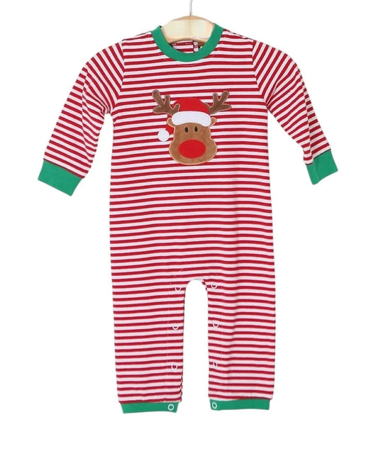 Millie Jay Reindeer Applique Boys Romper