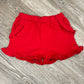 Itsy Bitsy Knit Ruffle Shorts--Red