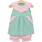 Trotter Street Penelope Bloomer Set- Mint Stripe/Light Pink