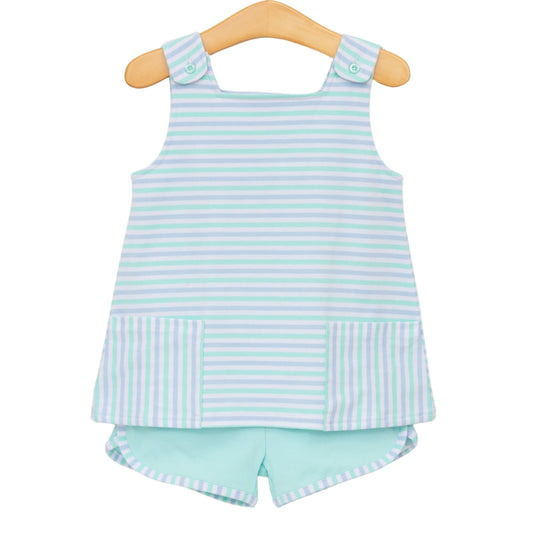 Jellybean by Smocked Candy Margo Short Set- Seaside Stripe