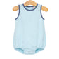 Jellybean by Smocked Candy Avery Bubble- Aqua Stripe and Dusty Blue