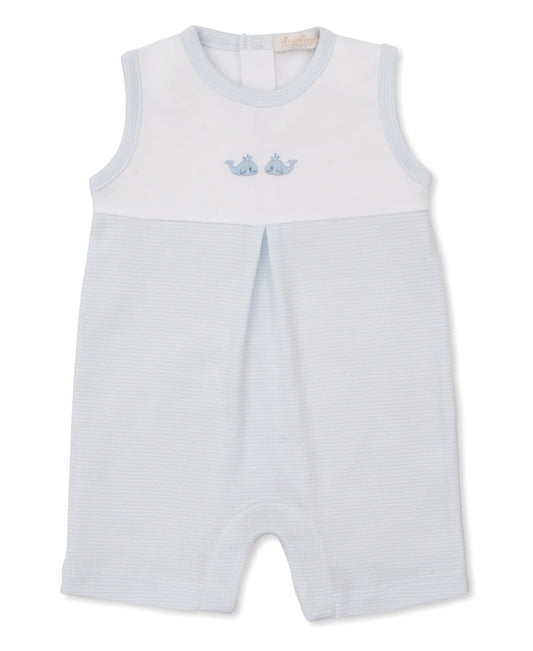 Kissy Kissy Crabs & Whales Blue/White Hand Embroidered Sleeveless Stripe Playsuit