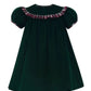 Claire and Charlie Green Corduroy Float with Red & White Plaid Ruffle