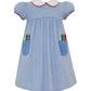 Claire and Charlie Periwinkle Blue Stripe Crayon Dress