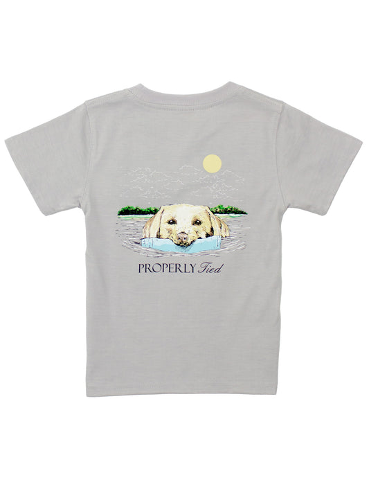 Properly Tied Boys Spring Retrieve Short Sleeve T-Shirt-- Ice Grey