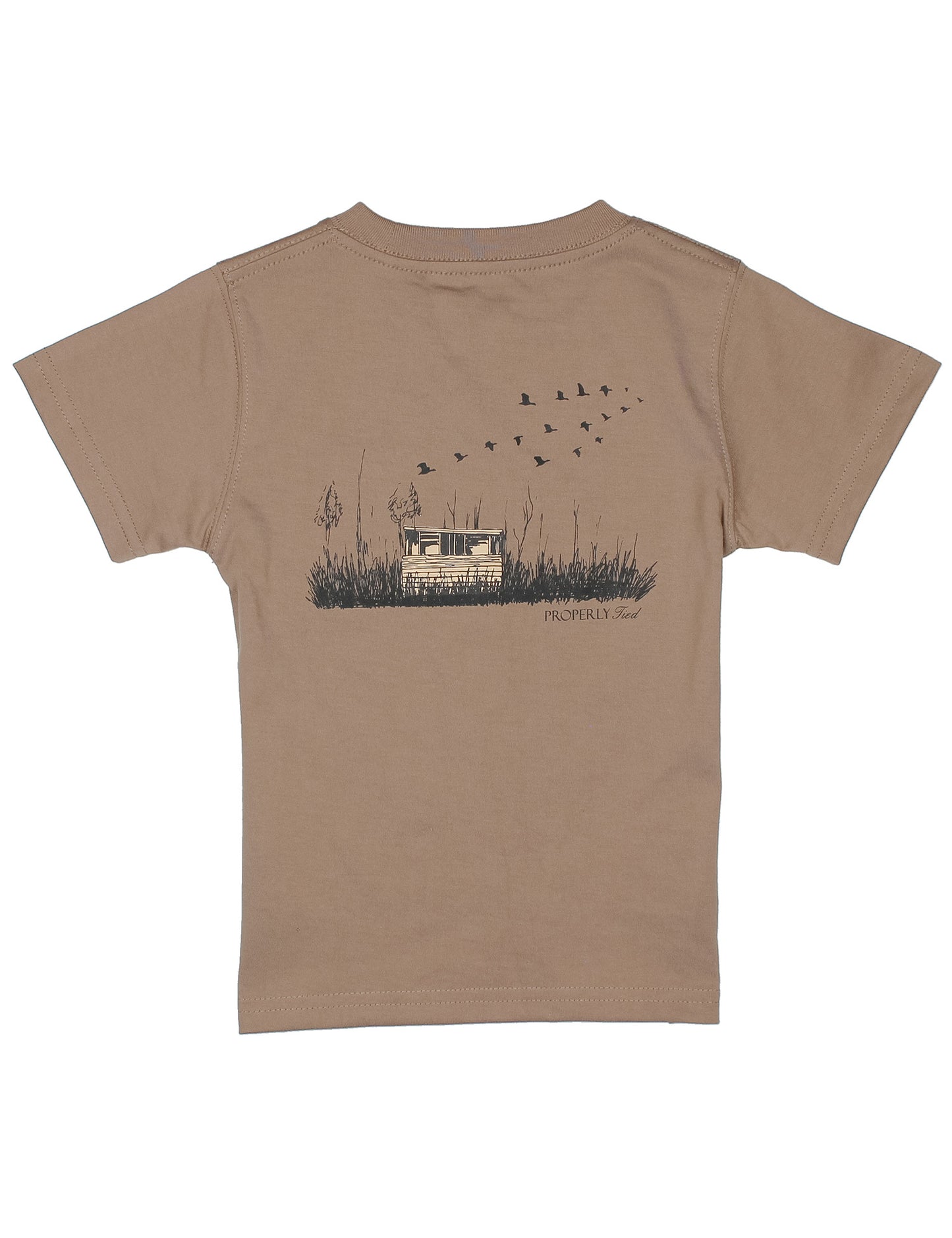 Properly Tied Boys Duck Blind Walnut Short Sleeve T-Shirt