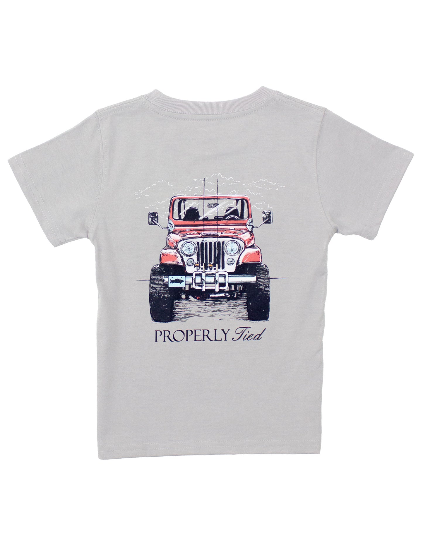 Properly Tied Boys Rod Runner Short Sleeve T-Shirt-- Ice Grey