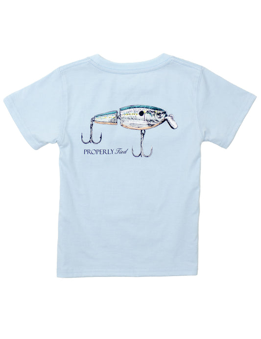Properly Tied Boys Swimbait Short Sleeve T-Shirt-- Periwinkle