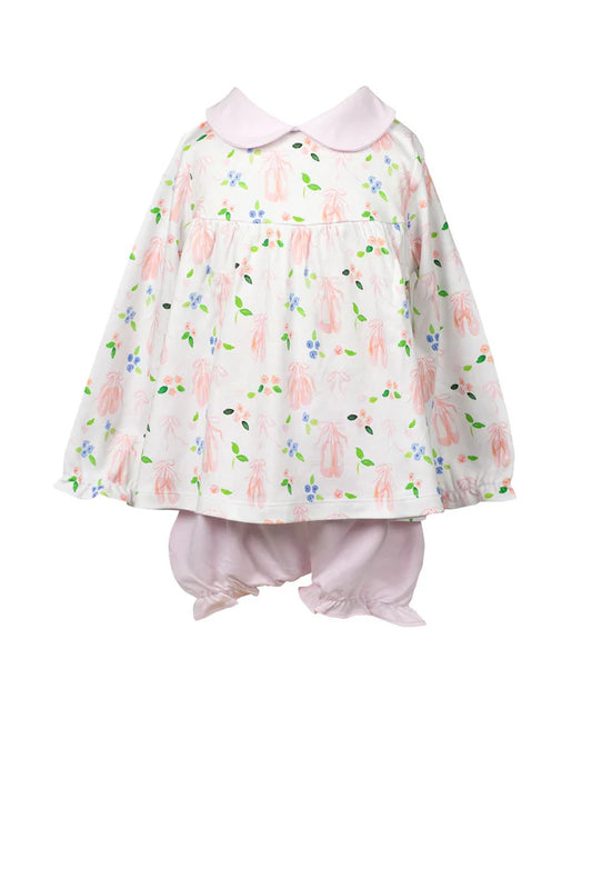 Proper Peony En Point Long Sleeve Bloomer Set