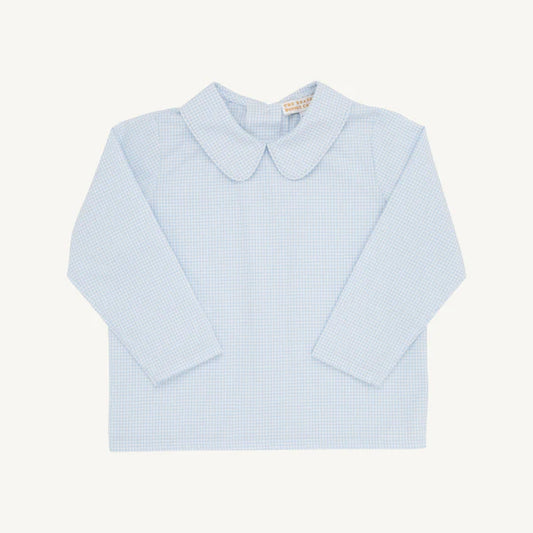Beaufort Bonnet Peter Pan Collar Shirt Barrington Blue Mini Windowpane