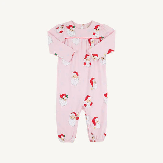 Beaufort Bonnet Long Sleeve Penny's Playsuit Dear Santa (Palm Beach Pink)
