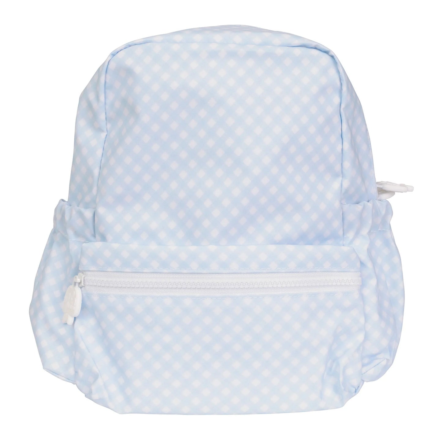 Apple of My Isla Blue Gingham Large Backpack