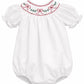 Sweet Dreams Red Bows and Garland White Smocked Bubble