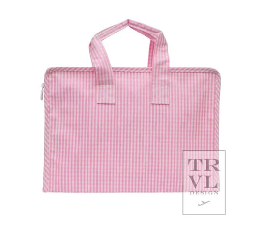 TRVL Design Overnite Tote-Gingham Pink