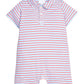 Little English Peter Pan Polo Romper - Primary Stripe