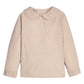 Little English Peter Pan Shirt--Khaki Gingham