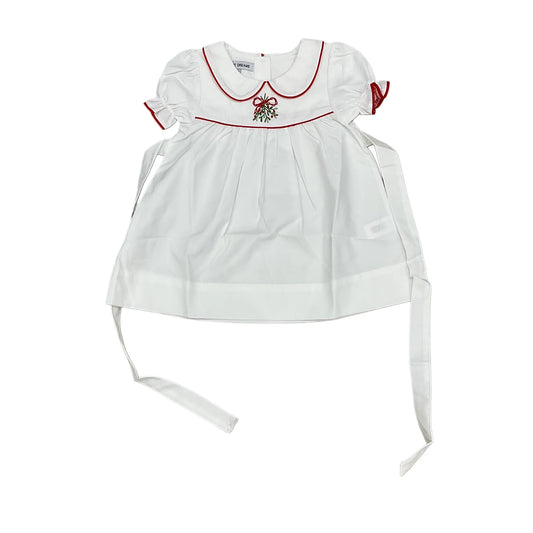 Sweet Dreams Mistletoe Embroidered White Dress