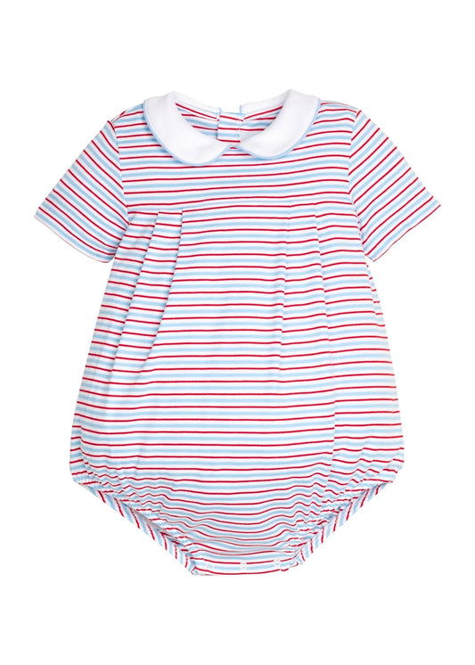 Little English Pleated Peter Pan Bubble - Primary Stripe