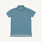 Beaufort Bonnet Prepletic Prim and Proper Polo--Sumner County Stripe (Barnsley Blue) with Keeneland Khaki Stork