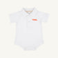 Beaufort Bonnet Clemson Prim and Proper Polo Onesie--Worth Avenue White