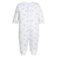 Little English Printed Footie--Blue Whales