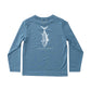 Prodoh Kid's Pro Performance Long Sleeve T-Shirt Copen Blue with Tuna Fish Art