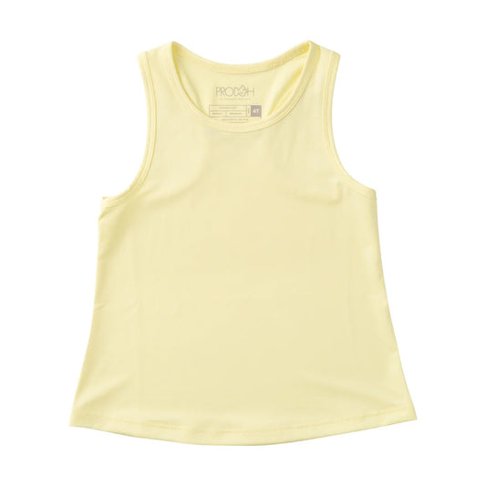 Prodoh Girls Active Racerback Tank Top--Yellow Pear